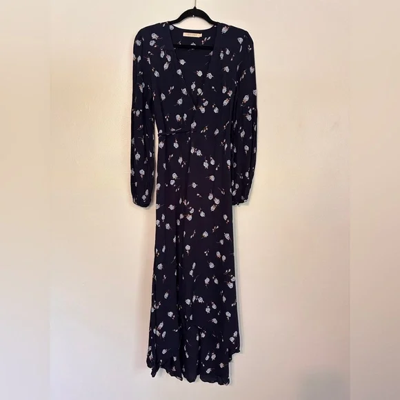 Christy Dawn Bergen Wrap Dress in Midnight Rose Navy Size Large - Picture 3 of 7
